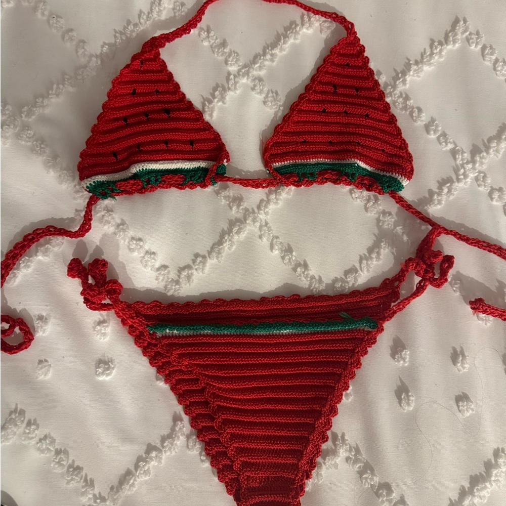 Handmade crotchet watermelon bikini XS/S